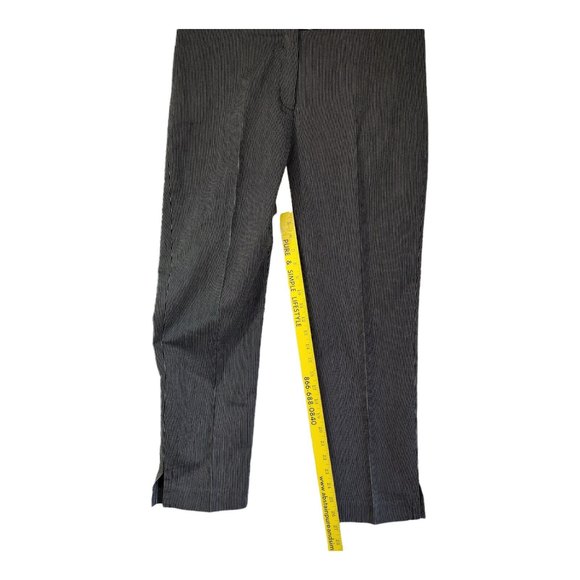 Worthington Women's Stretch Pants Flat Front Ankle Length Size 8 Black Striped - Picture 6 of 10